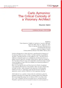 Carlo Aymonino: the Critical Curiosity of a Visionary Architect