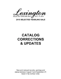 Catalog Corrections & Updates