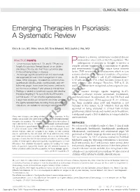 Emerging Therapies in Psoriasis: a Systematic Review