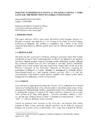 Lateral Consonant Production in Bilinguals