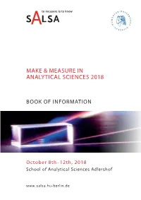 Make & Measure in Analytical Sciences 2018