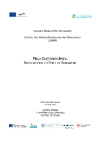 Mega Container Ships: Implications to Port of Singapore