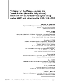 Phylogeny of the Megascolecidae and Crassiclitellata (Annelida
