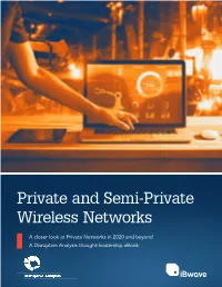Private and Semi-Private Wireless Networks