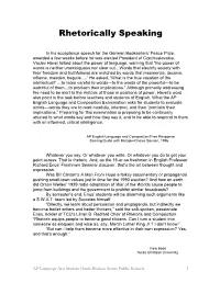 Rhetorically Speaking