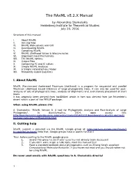 The Raxml V8.2.X Manual