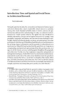 Time and Spatial and Social Turns in Architectural Research
