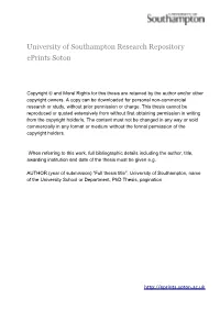 University of Southampton Research Repository Eprints Soton