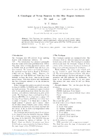 A Catalogue of X-Ray Sources in the Sky Region Between Δ = −73 And