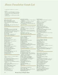 Altman Foundation Grants List