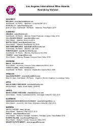 Award Winning Wines by Varietal