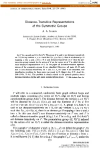 Distance-Transitive Representations of the Symmetric Groups
