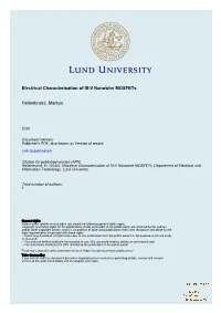 Electrical Characterisation of III-V Nanowire Mosfets