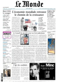 LE MONDE/PAGES&lt;UNE&gt;