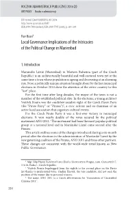 Local Governance Implications of the Intricacies… of the Political Change in Marienbad
