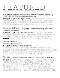 Menu for Week