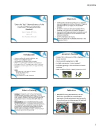 Objectives Introduction America's Pastime What Is Pitching Definition