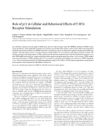 Role of P11 in Cellular and Behavioral Effects of 5-HT4 Receptor Stimulation