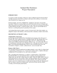 Sachuest Bay Resiliency Project Description