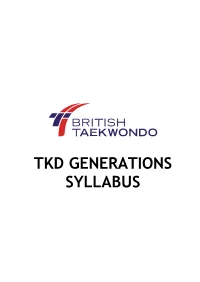 Tkd Generations Syllabus