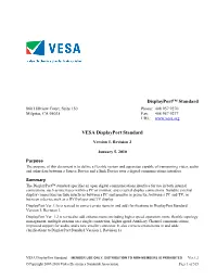 VESA Displayport Standard Version