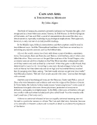 Cain and Abel a Theosophical Midrash