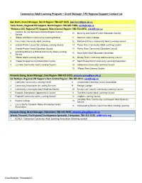 CALP Grant Manager and PD Regional Support Contact