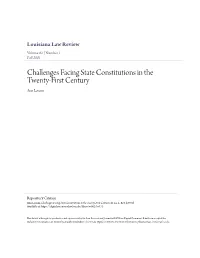 Challenges Facing State Constitutions in the Twenty-First Century Ann Lousin