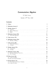 Commutative Algebra