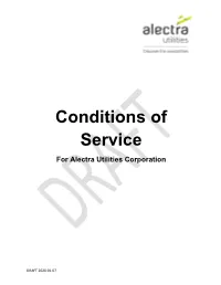 Conditions of Service for Alectra Utilities Corporation