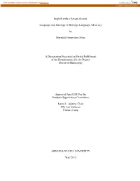 English with a Navajo Accent: Language and Ideology in Heritage