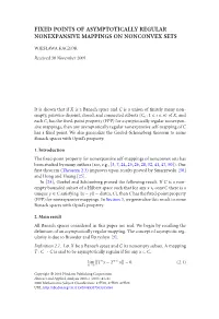 Fixed Points of Asymptotically Regular Nonexpansive Mappings on Nonconvex Sets