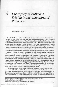 The Legacy of Futuna's Tsiaina in the Languages of Polynesia"