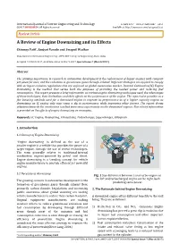 A Review of Engine Downsizing and Its Effects