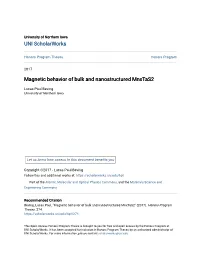 Magnetic Behavior of Bulk and Nanostructured Mnxtas2