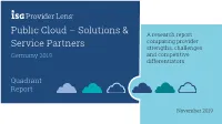 Public Cloud – Solutions & Service Partners
