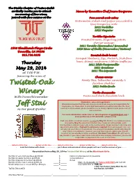 The Diablo Chapter of Tasters Guild Cordially Invites You to Attend