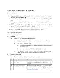 Uber Pro Terms and Conditions