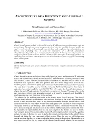Architecture of a Identity Based Firewall System