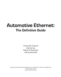 Automotive Ethernet: the Definitive Guide