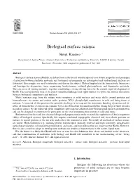Biological Surface Science
