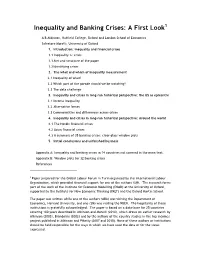 Inequality and Banking Crises: a First Look1