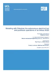 Modeling with Robotran the Autonomous Electrical Taxi and Pushback Operations of an Airbus A320