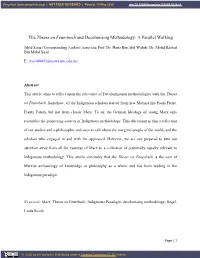 The Theses on Feuerbach and Decolonising Methodology: a Parallel Walking