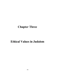 Chapter Three Ethical Values in Judaism