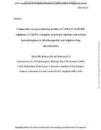 Comparative Cue Generalisation Profiles of L-838,417, SL651498