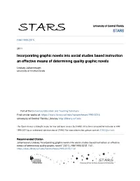 Incorporating Graphic Novels Into Social Studies Based Instruction an Effective Means of Determining Quality Graphic Novels