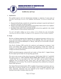 Of 3 Pages Qualifications and Scope II. Scope the State Of