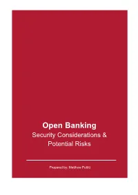 Open Banking Security Considerations & Potential Risks