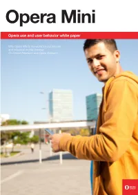 Opera Use and User Behavior White Paper